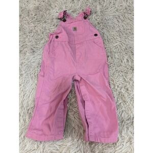 Carhartt Baby Pink Cotton Overalls 18m Snap Inseam Bibs 18 mth